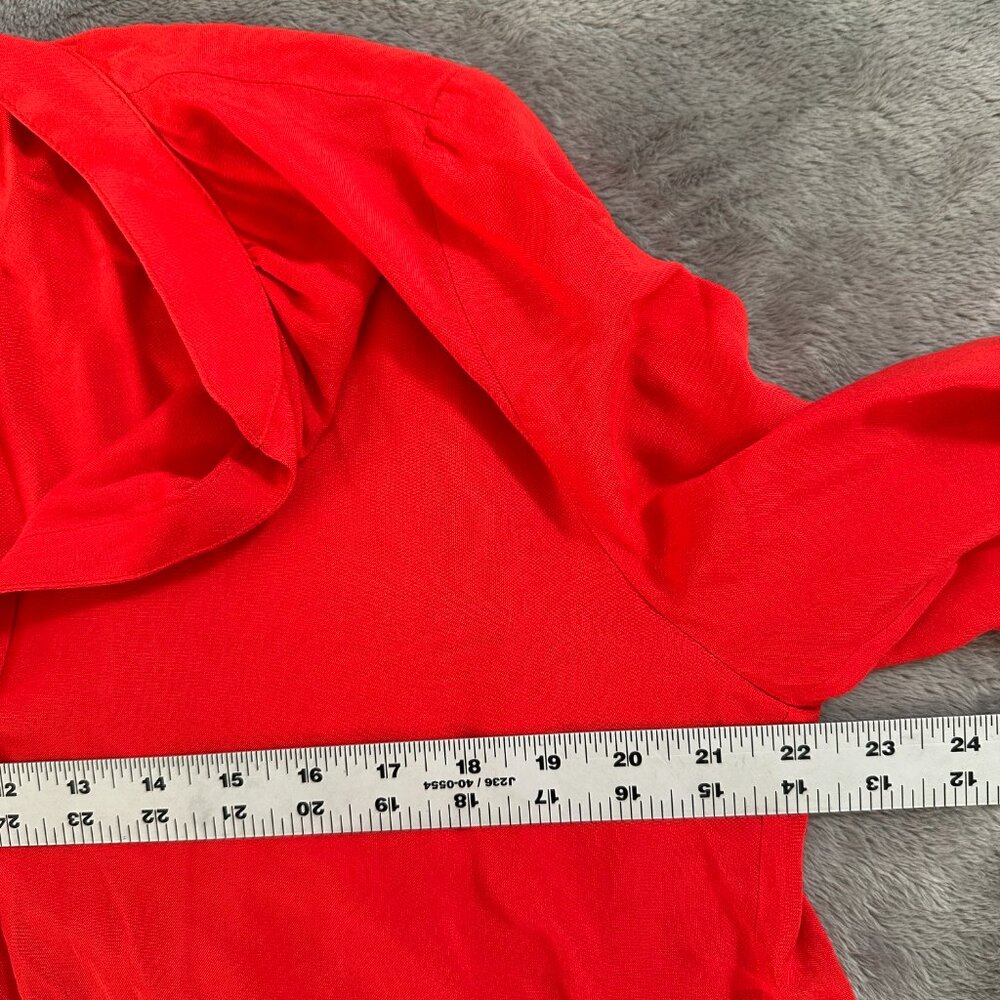 Zadig & Voltaire Tink Solid Long Sleeve Blouse Fire Red Women's XS Top Shirt - Picture 6 of 7